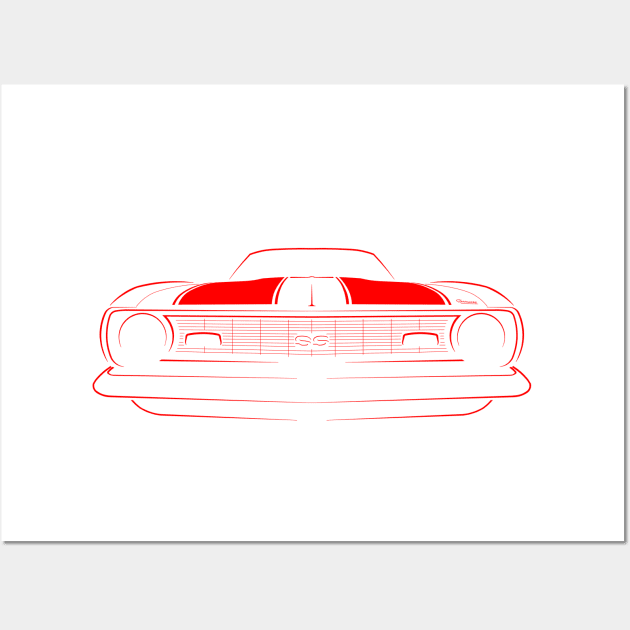 1968 Chevy Camaro - front stencil, red Wall Art by mal_photography